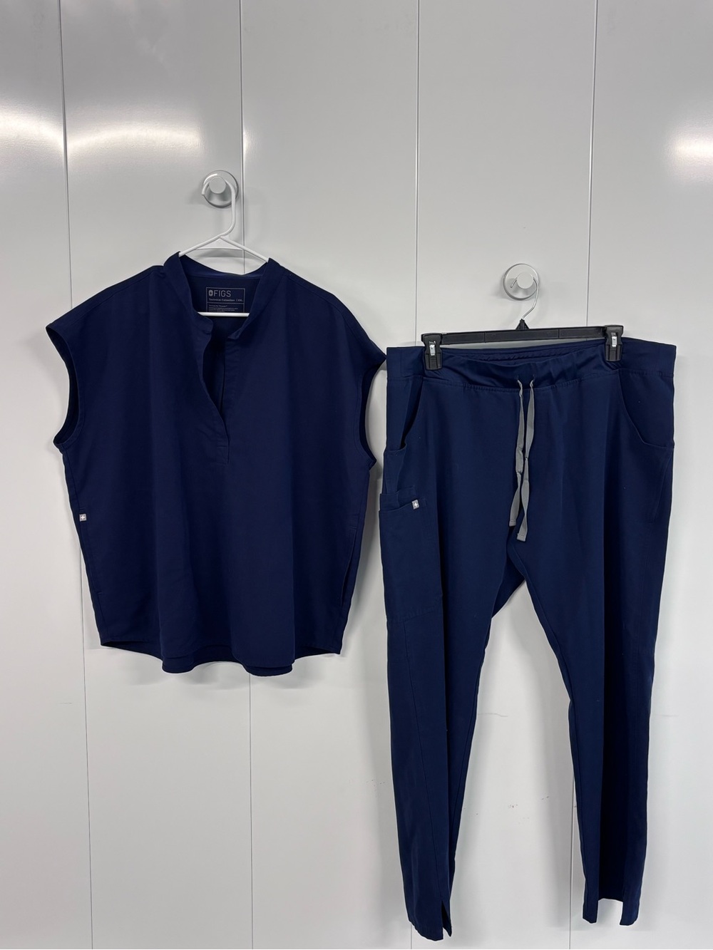 FIGS Scrub Set Womens XXL T Navy Blue Technical Collection Top & Pants Uniform